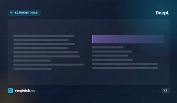 DeepL, KI-Schreibtools: stilisiertes Textdokument, KI-generierte Grafik | vergleich.cc