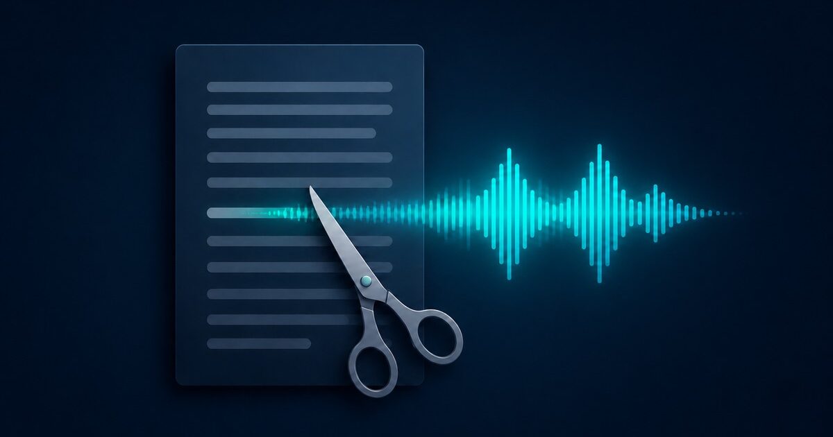 Illustration zum Testbericht über Descript, Kategorie KI-Audio und Musik | vergleich.cc