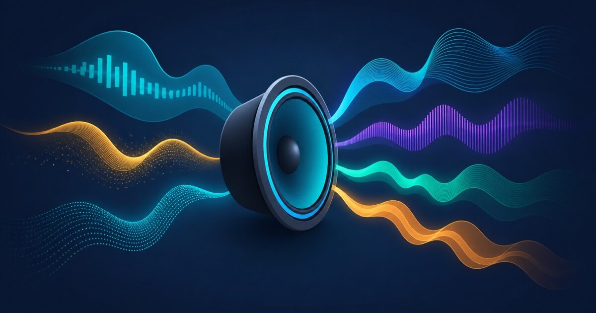 Illustration zum Testbericht über ElevenLabs, Kategorie KI-Audio und Musik | vergleich.cc