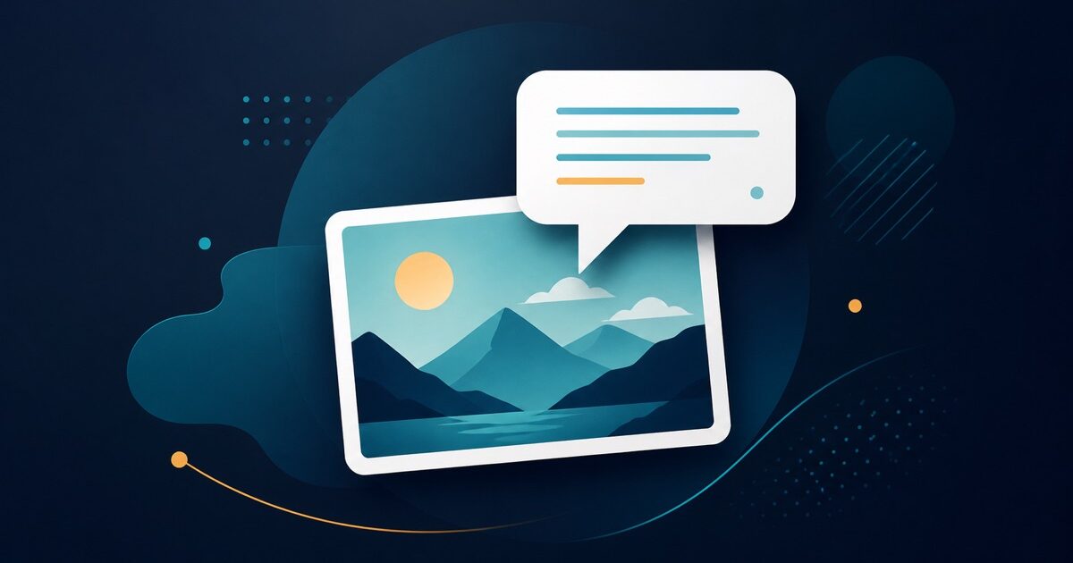 Illustration zum Erfahrungsbericht zu Imagetocaption.ai, Kategorie KI-Bildtools | vergleich.cc