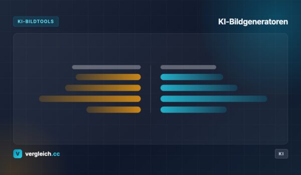 KI-Bildgeneratoren, KI-Bildtools: stilisierter Toolvergleich, KI-generierte Grafik | vergleich.cc