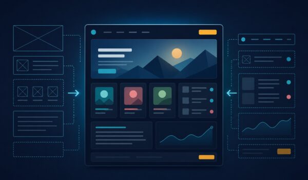Illustration zum Ratgeber Mockups mit KI erstellen, Kategorie KI-Ratgeber | vergleich.cc