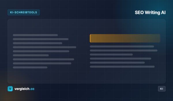 SEO Writing AI, KI-Schreibtools: stilisiertes Textdokument, KI-generierte Grafik | vergleich.cc