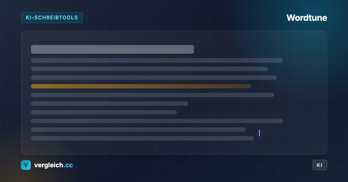 Wordtune, KI-Schreibtools: stilisiertes Textdokument, KI-generierte Grafik | vergleich.cc