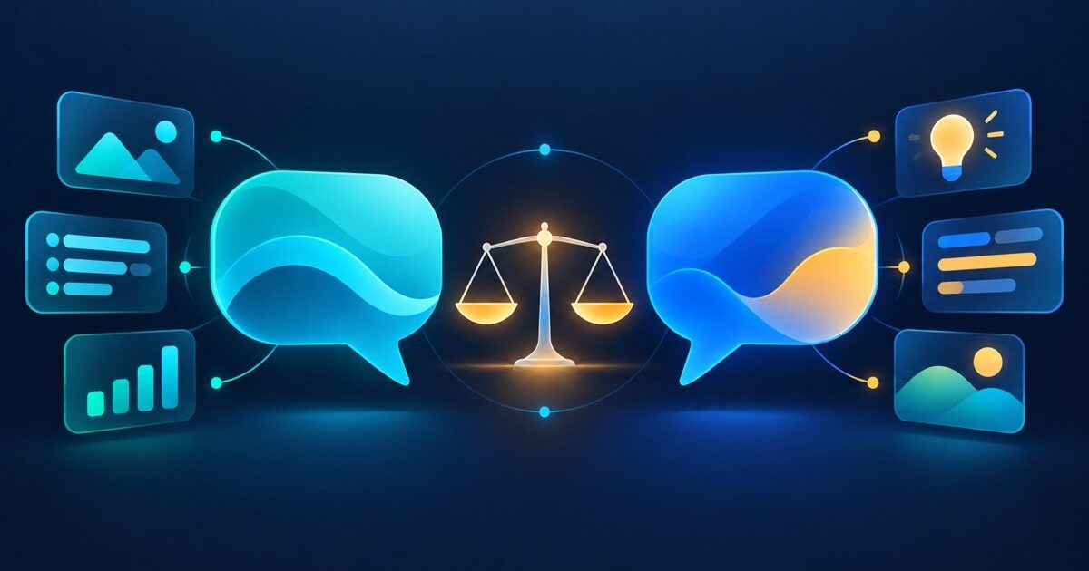 Illustration zum Toolvergleich Claude vs. ChatGPT 2026, Kategorie KI-Chatbots & Suche | vergleich.cc