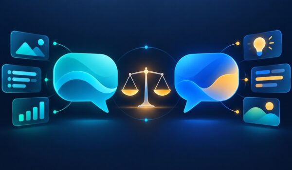 Illustration zum Toolvergleich Claude vs. ChatGPT 2026, Kategorie KI-Chatbots & Suche | vergleich.cc