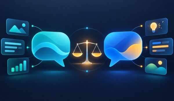 Illustration zum Toolvergleich Gemini vs. ChatGPT 2026, Kategorie KI-Chatbots & Suche | vergleich.cc